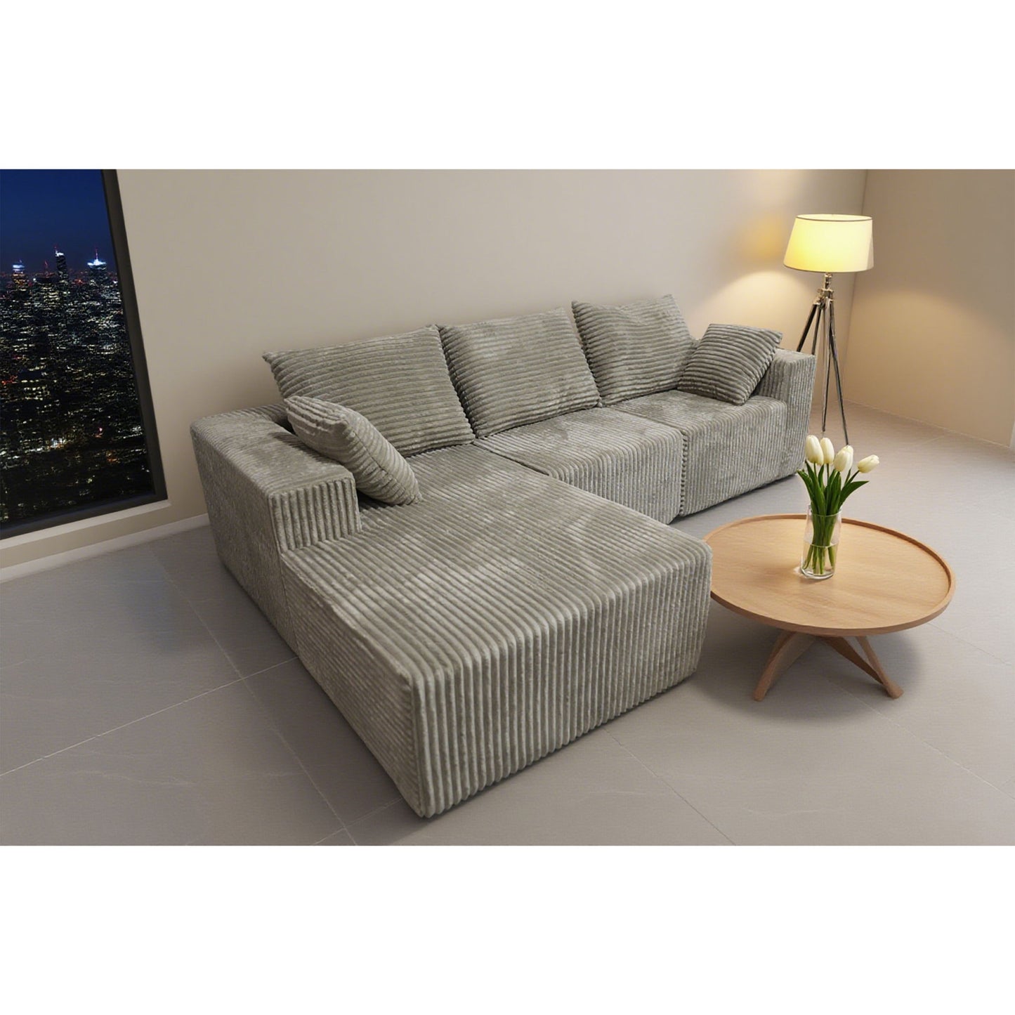 Corner Combination Sofa Sectional Couch With Soft Plush Fabric Home Essentials