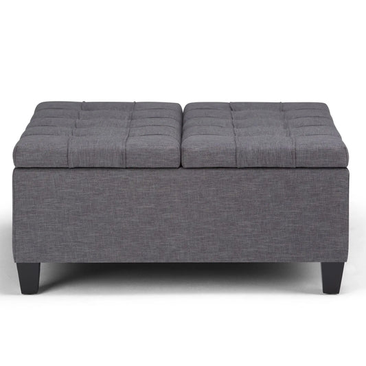 Harrison - Coffee Table Storage Ottoman - Dark Gray Simpli-Home