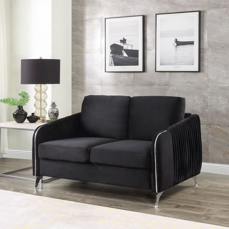 Hathaway - Velvet Modern Chic Loveseat Couch Lilola Home
