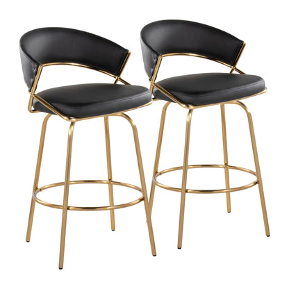 Jie - Glam Fixed Height Counter Stool (Set of 2) Lumi Source