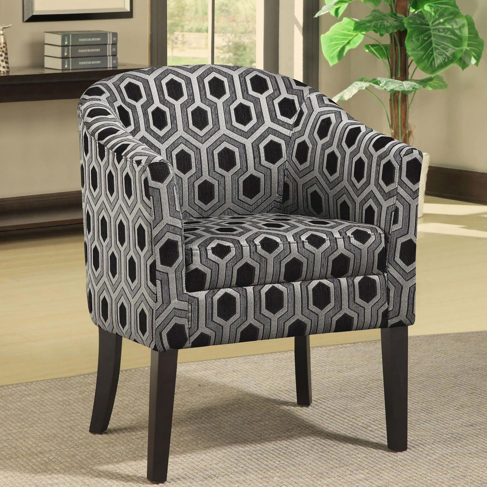 Barrel Back Accent Chair - Gray Furniture Max