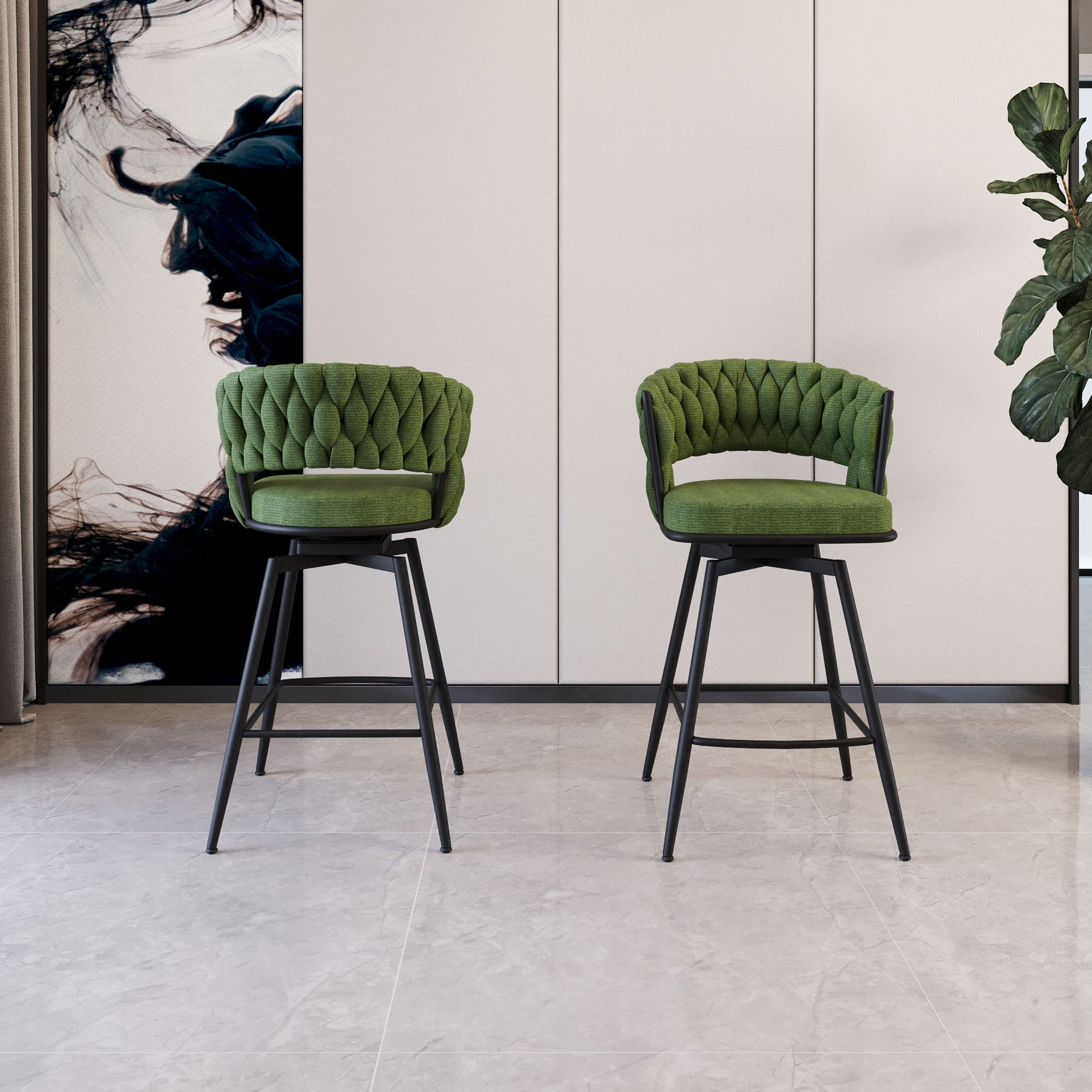 Bar Stool 360 Swivel With Back Footrest Home Essentials