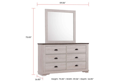 Coralee - Dresser, Mirror Crown Mark