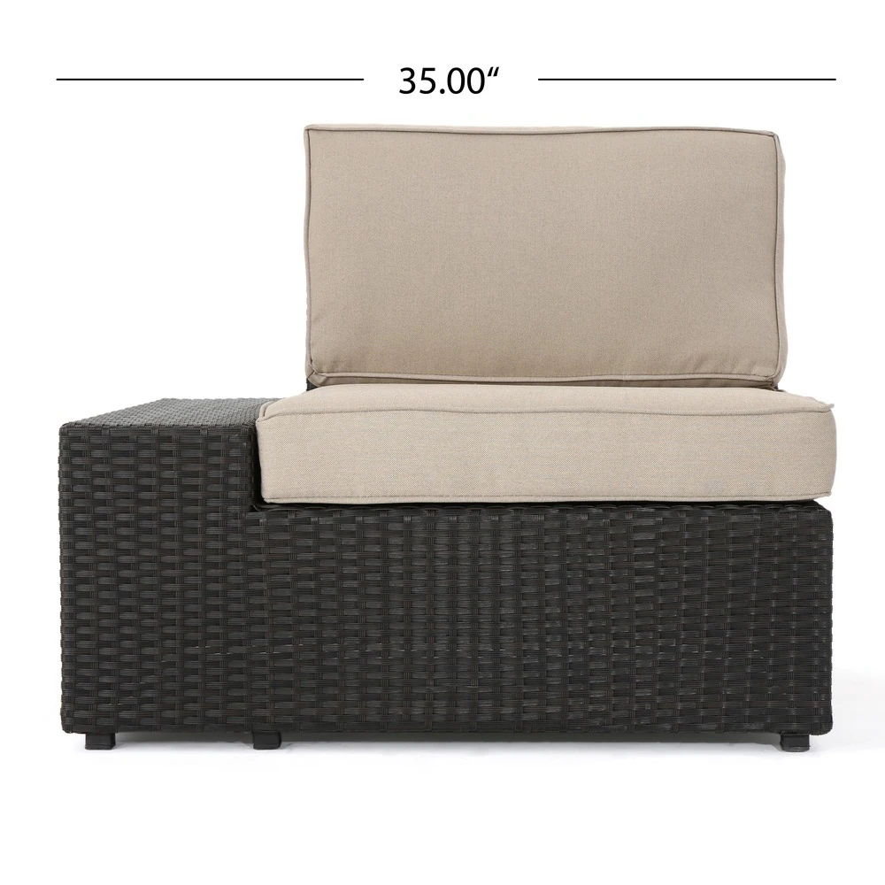 Santa Cruz - 8 Piece Outdoor Sectional Set - Dark Brown Noble House