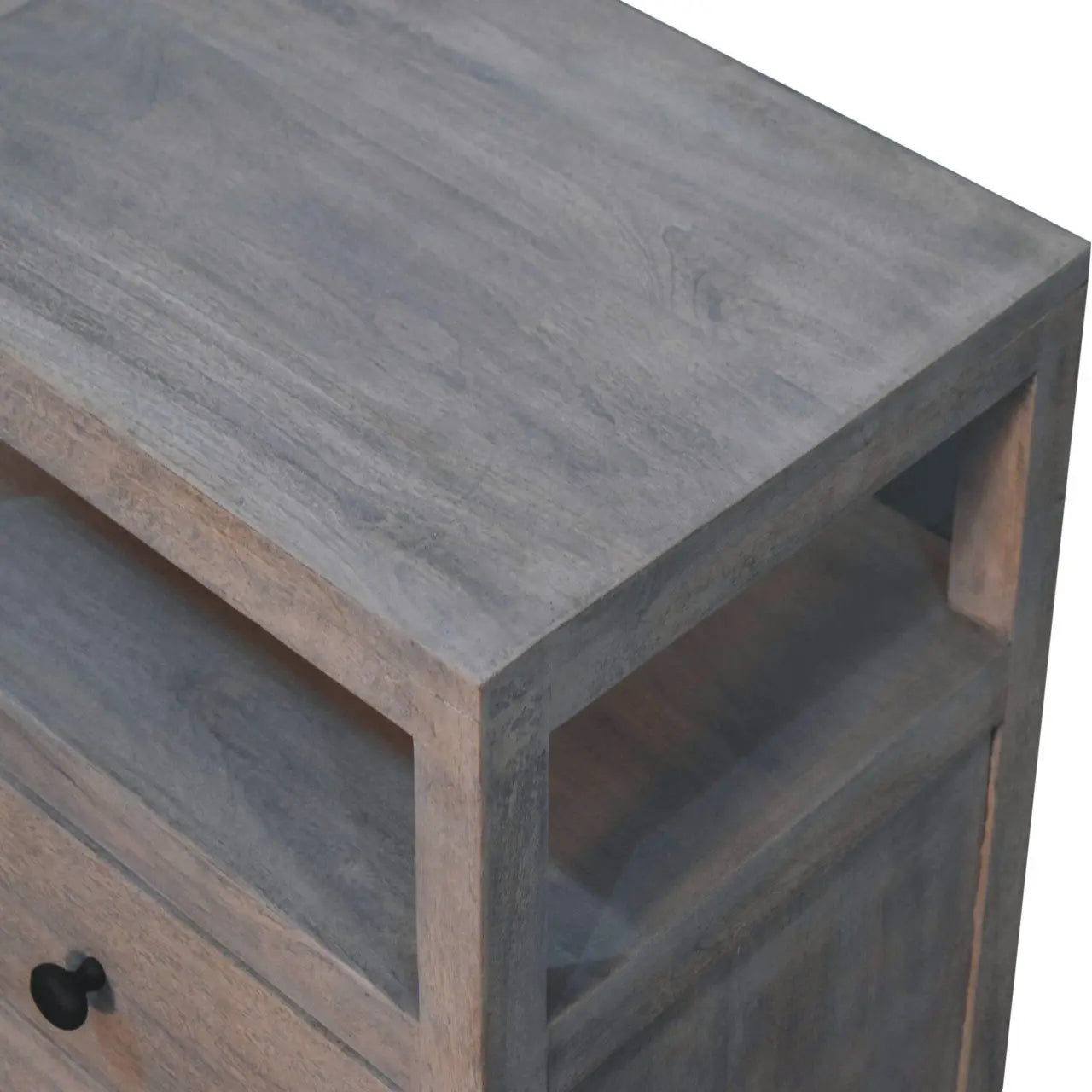 2 Drawer Open Bedside Table - Gray Ash Artisan Furniture