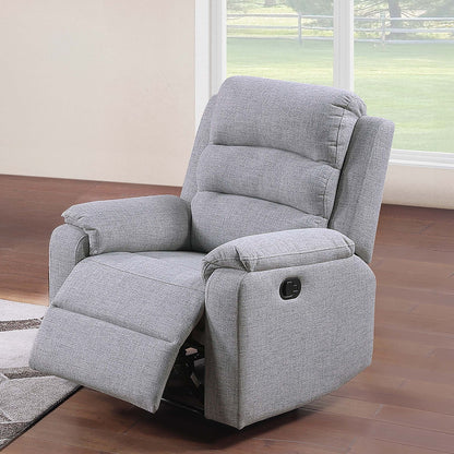 1 Piece Manual Recliner With Padded Seat And Backrest - Gray Home Essentials