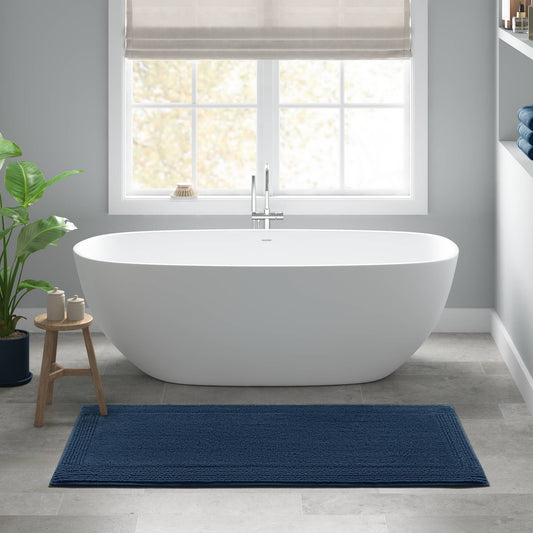 Splendor - 24" x 36" Tufted Reversible Bath Rug - Navy Madison Park Signature