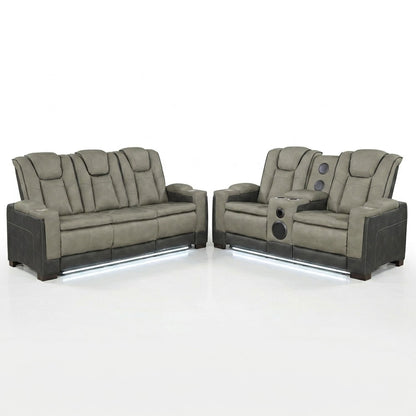 Bruno - Power Reclining Living Room Set With LED Lighting Matrix Furniture Group