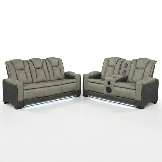 Bruno - Power Reclining Living Room Set With LED Lighting Matrix Furniture Group