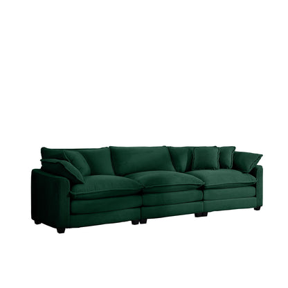 Mid-Century Modern 3 Seater Sectional Sofa With Arm And Throw Pillows Home Essentials
