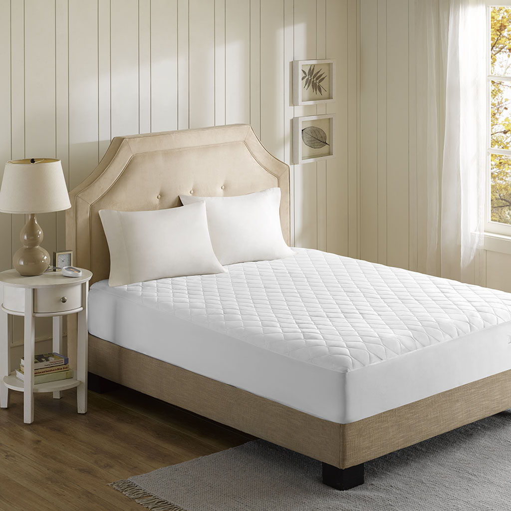 Cotton Blend - King Heated Mattress Pad - White Beautyrest