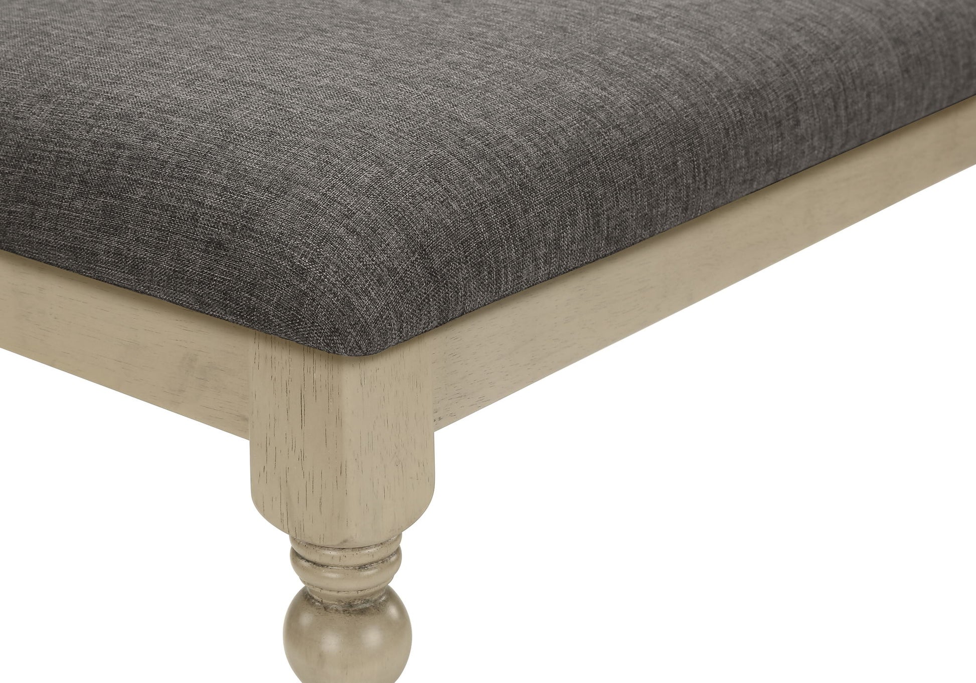 Bench, Rectangular, Upholstered, Transitional - Gray 8th Street