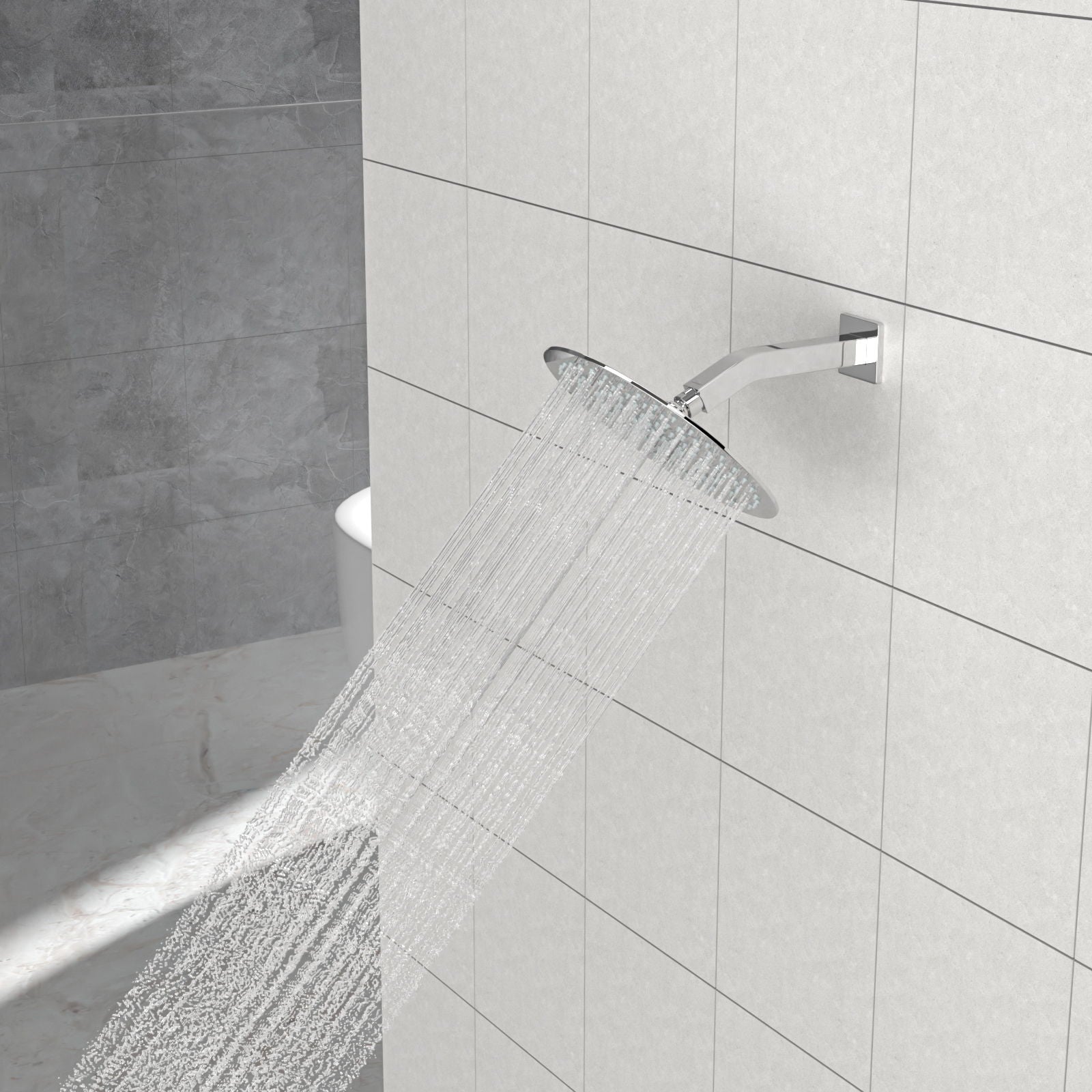 Elegant 6" Shower Arm With Flange, Stainless Steel Construction For Rain Shower Heads Daily Nest