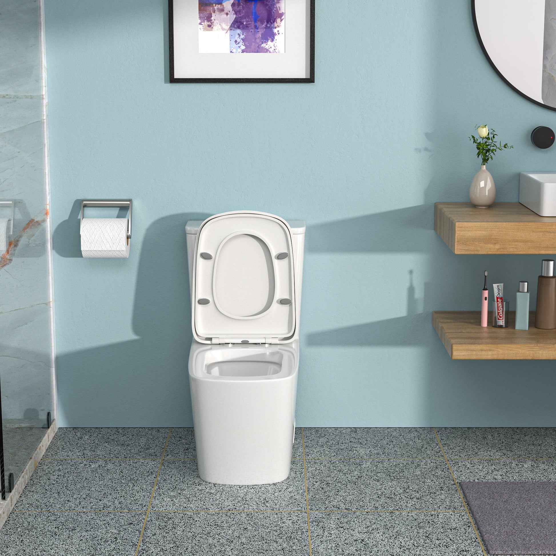 1 Piece Toilet & Dual Flush And Soft Closing Seat - White Daily Nest