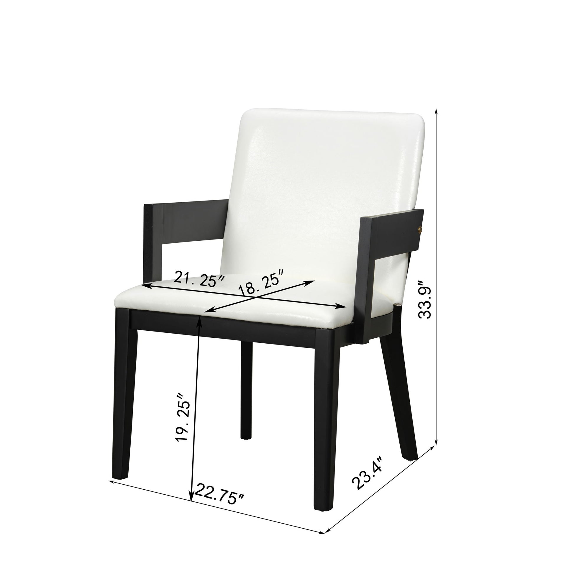 Modern Glossy Dining Chairs (Set of 2), Elegant Upholstery And Ergonomic Design - Black White Hearth and Haven