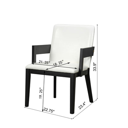 Modern Glossy Dining Chairs (Set of 2), Elegant Upholstery And Ergonomic Design - Black White Hearth and Haven