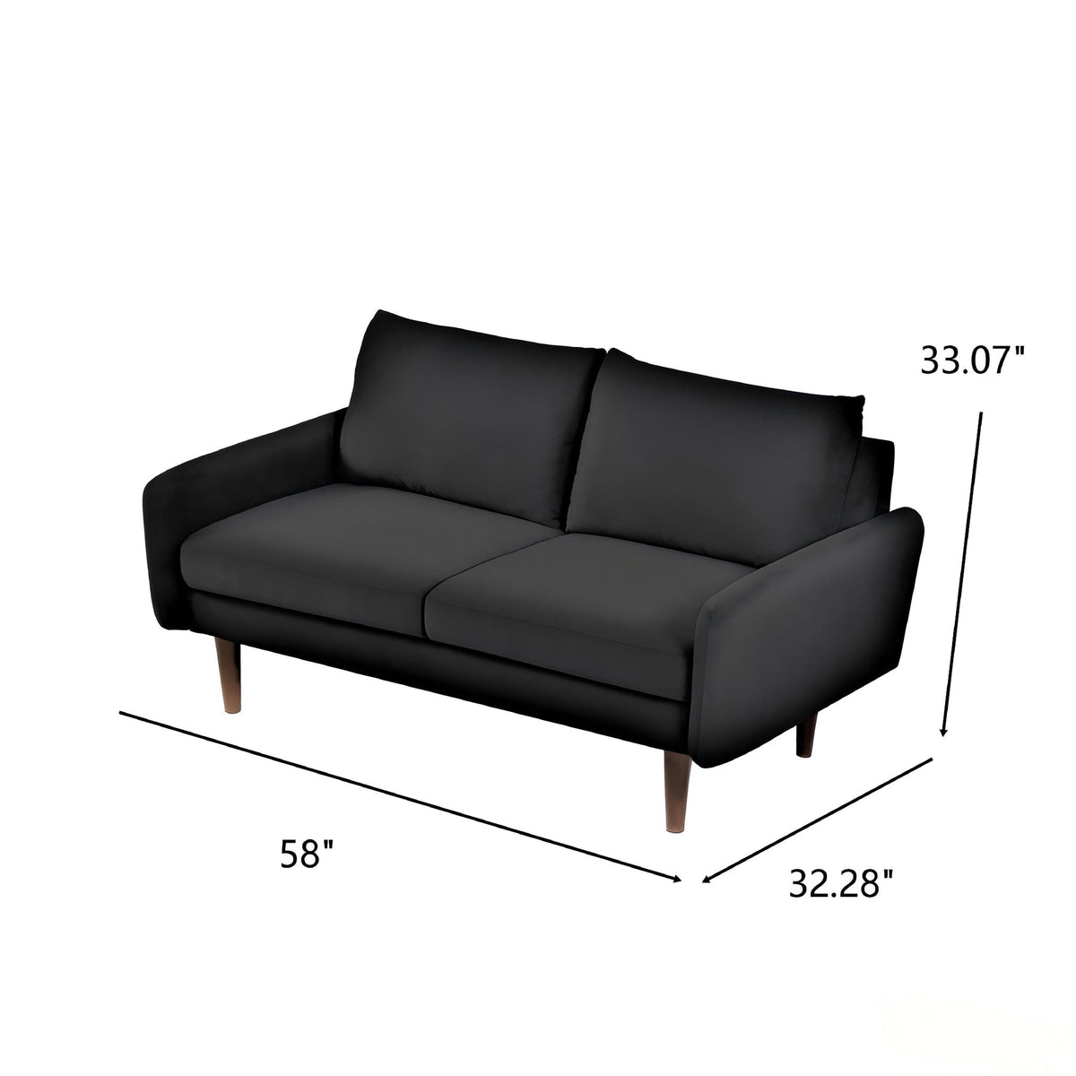 Kent - Loveseat, 2 Seater Sofa For Compact Living Spaces US Pride