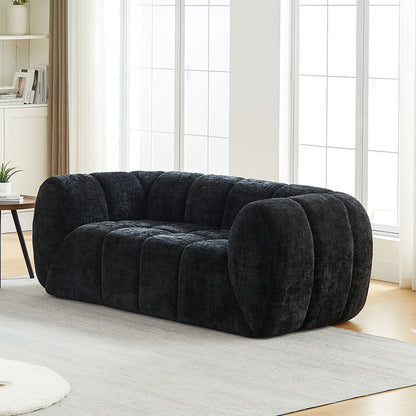 Quilted Cloud Sofa With Rounded Armrests And Piano Key Backrest Design Home Essentials