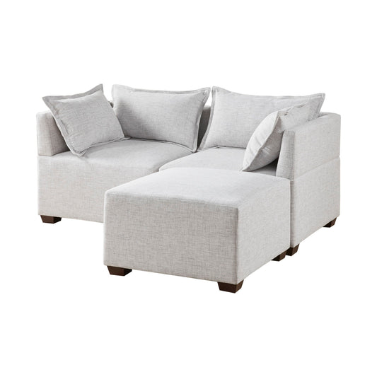 Molly - 3-Piece Modular L-Shape Sofa - Silver Gray INK+IVY