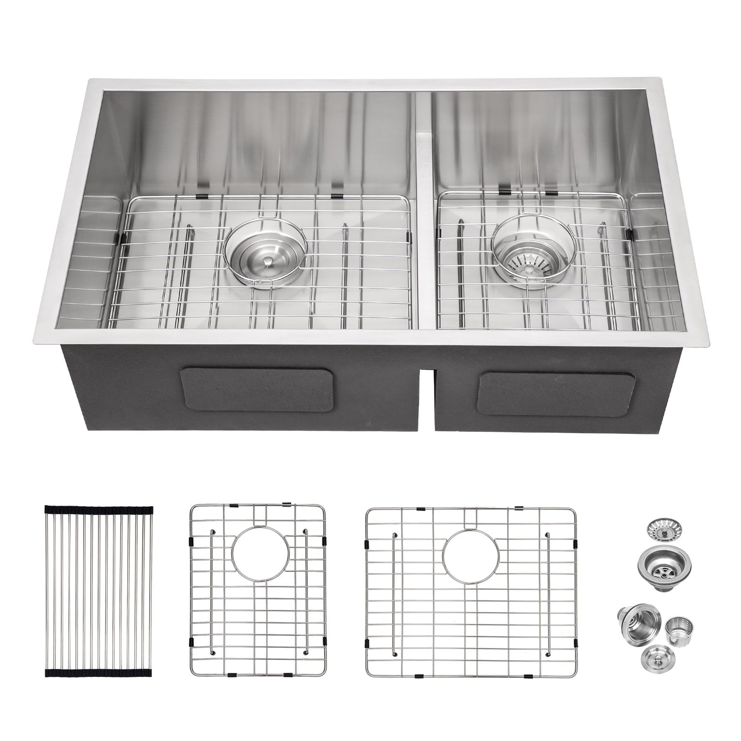 Modern Double Bowl Undermount Kitchen Sink 50 / 50 Design Stainless Steel Daily Nest
