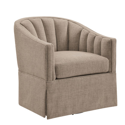 Solitude - Skirted Swivel Accent Chair With Hemp Like Ridgecrest Home