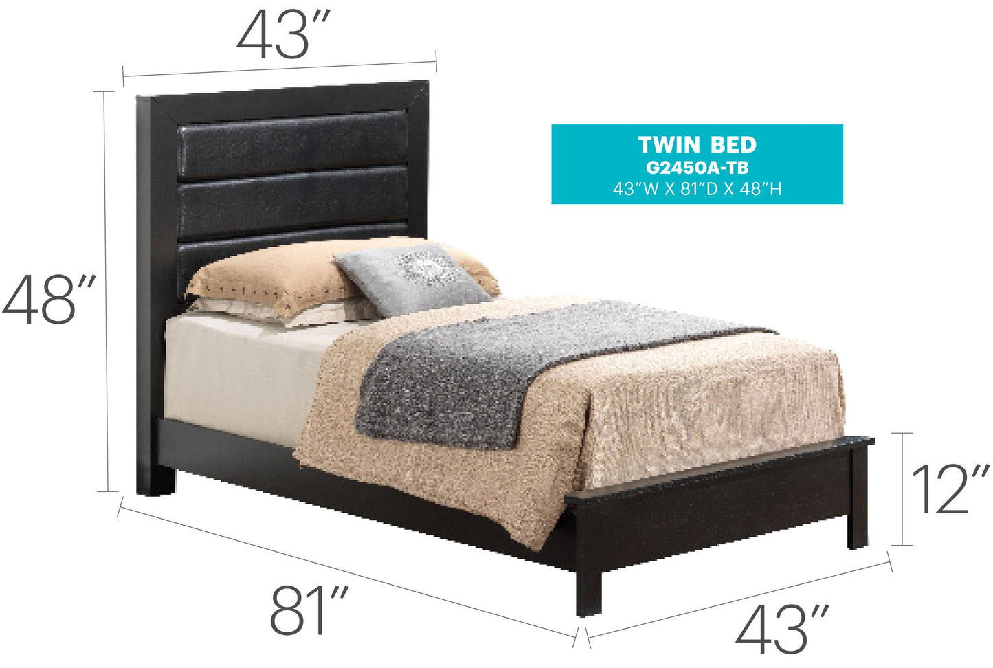 Transitional Modern Design Bed Glory Furniture