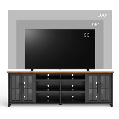 Essex - TV Stand Console For TVs Up To 100" - Black, Whiskey Legends