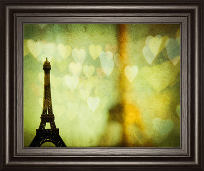 Wishful Hearts Il By Irene Suchucki - Framed Print Wall Art - Green