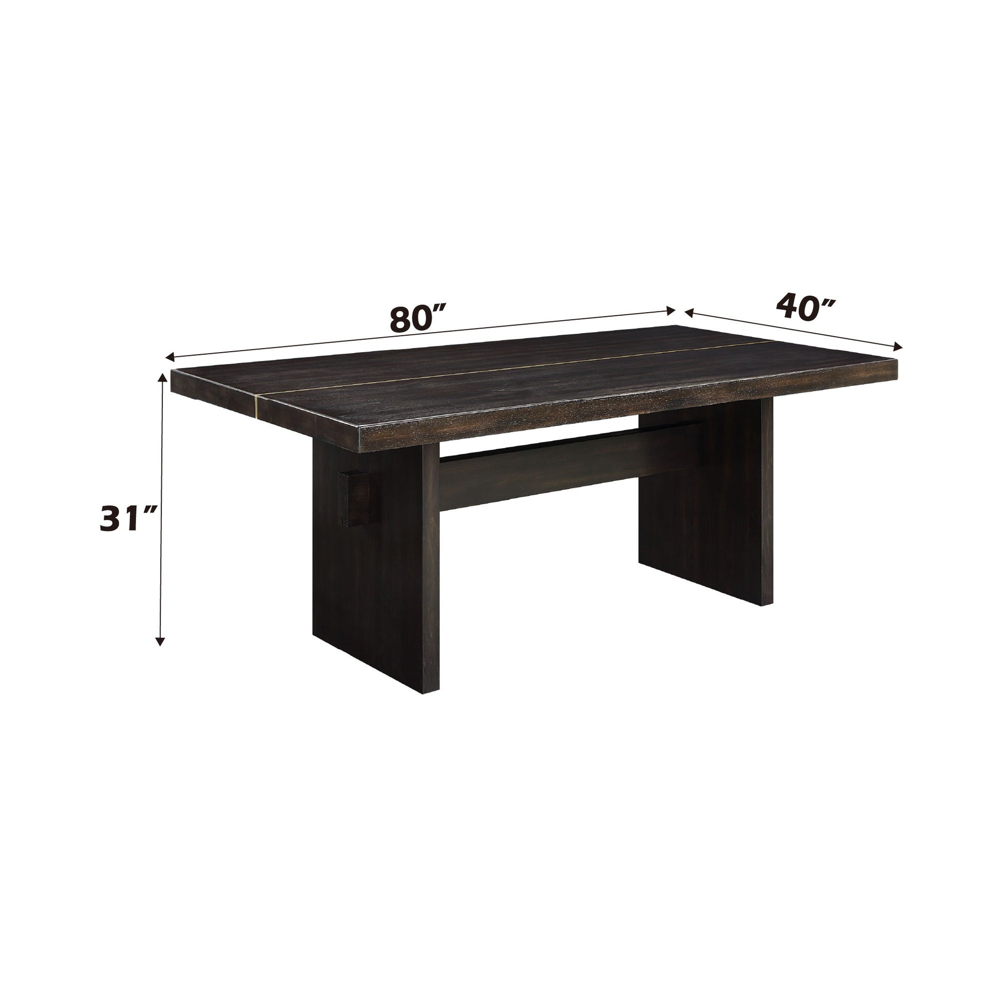 Jaramillo - Rustic Dining Table - Espresso / Gold Acme