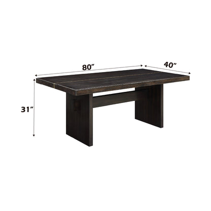 Jaramillo - Rustic Dining Table - Espresso / Gold Acme