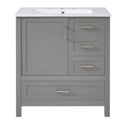 Modern Bathroom Vanity With Ceramic Sink, Solid Frame And Storage Solutions Hearth and Haven