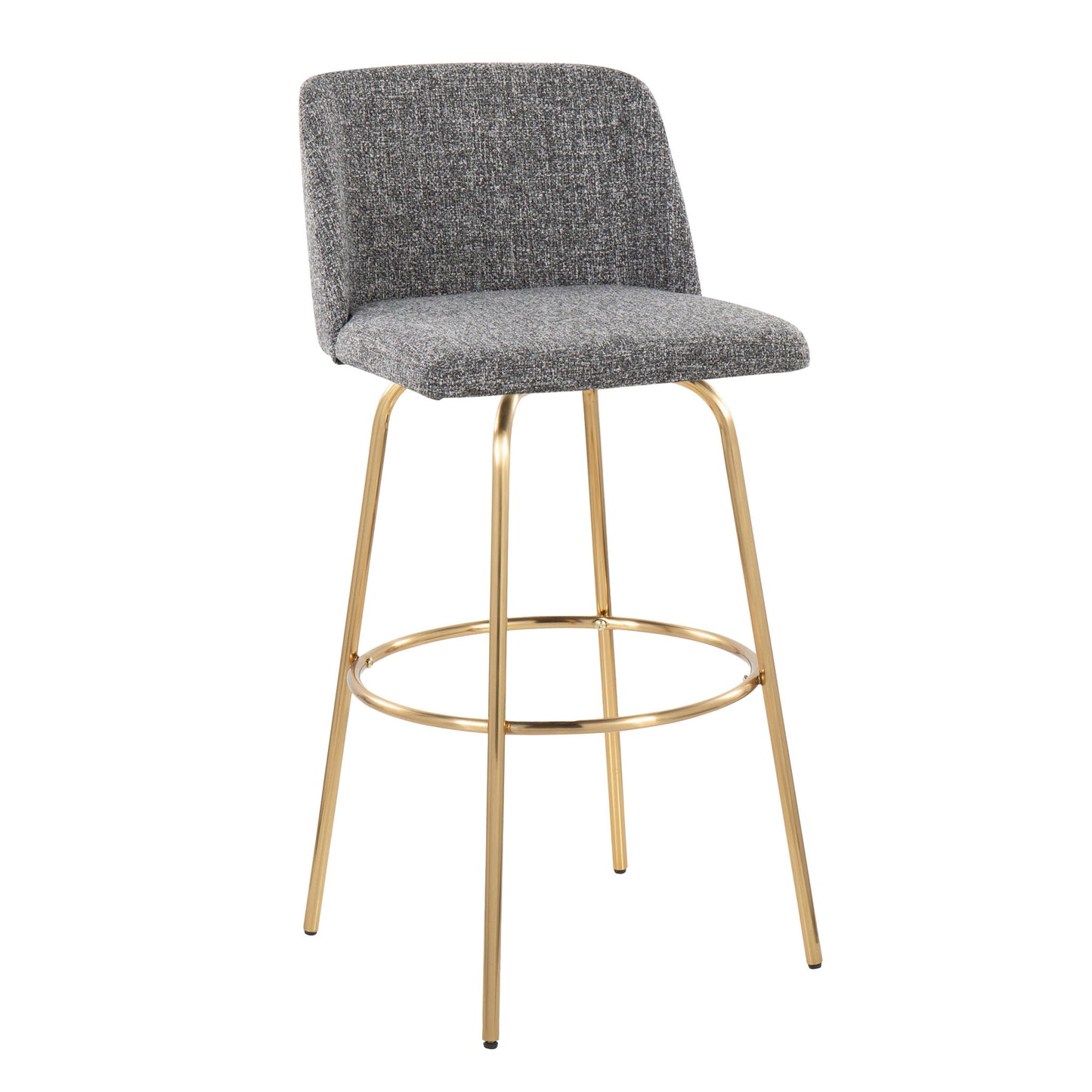 Toriano - Contemporary Fixed Height Barstool With Swivel With Round Footrest (Set of 2) Lumi Source