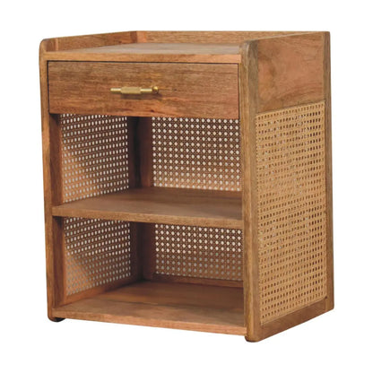 Larissa - T Bar Open Bedside Table - Oak Artisan Furniture