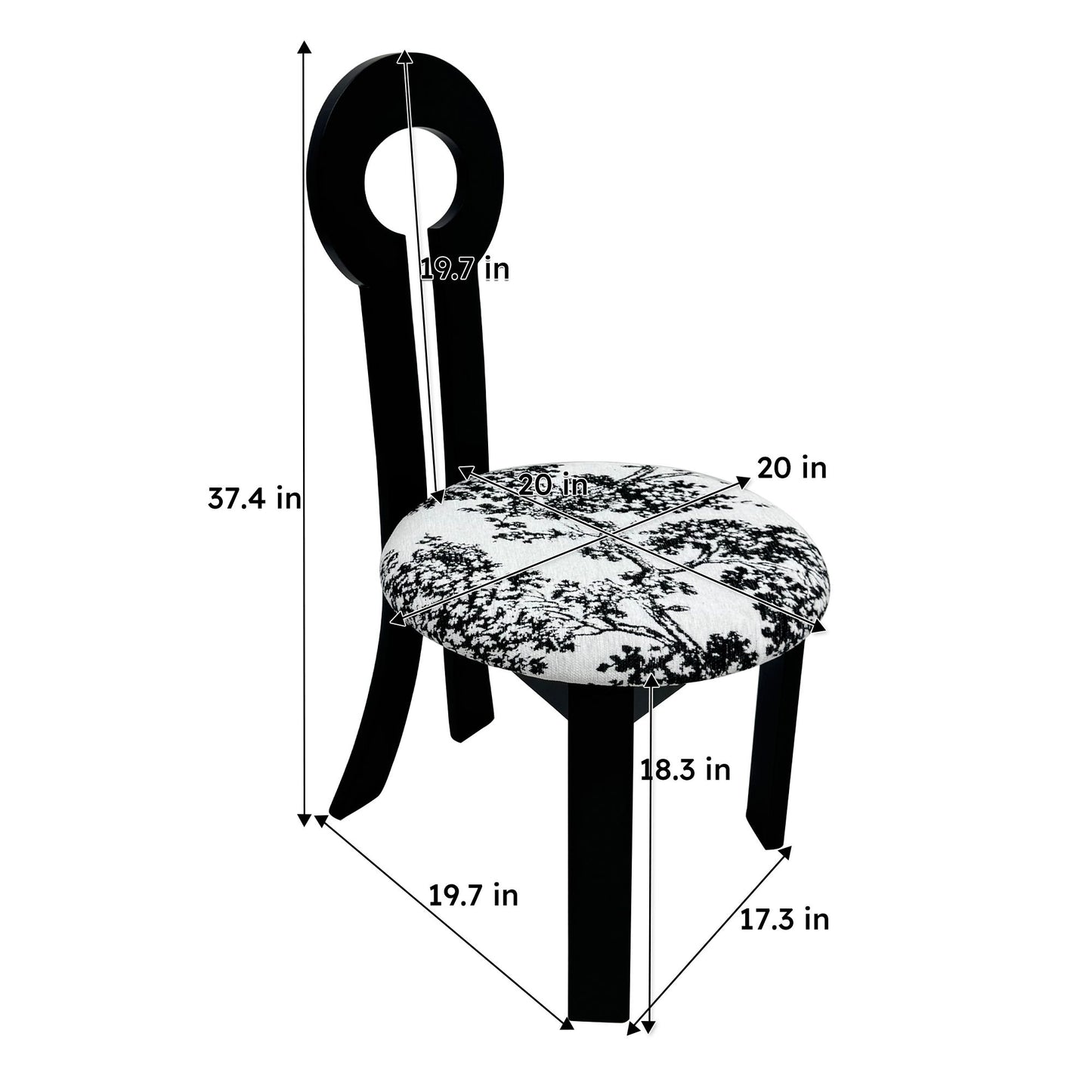 Key Design, Dining Chairs (Set of 2) - White / Black Home Essentials