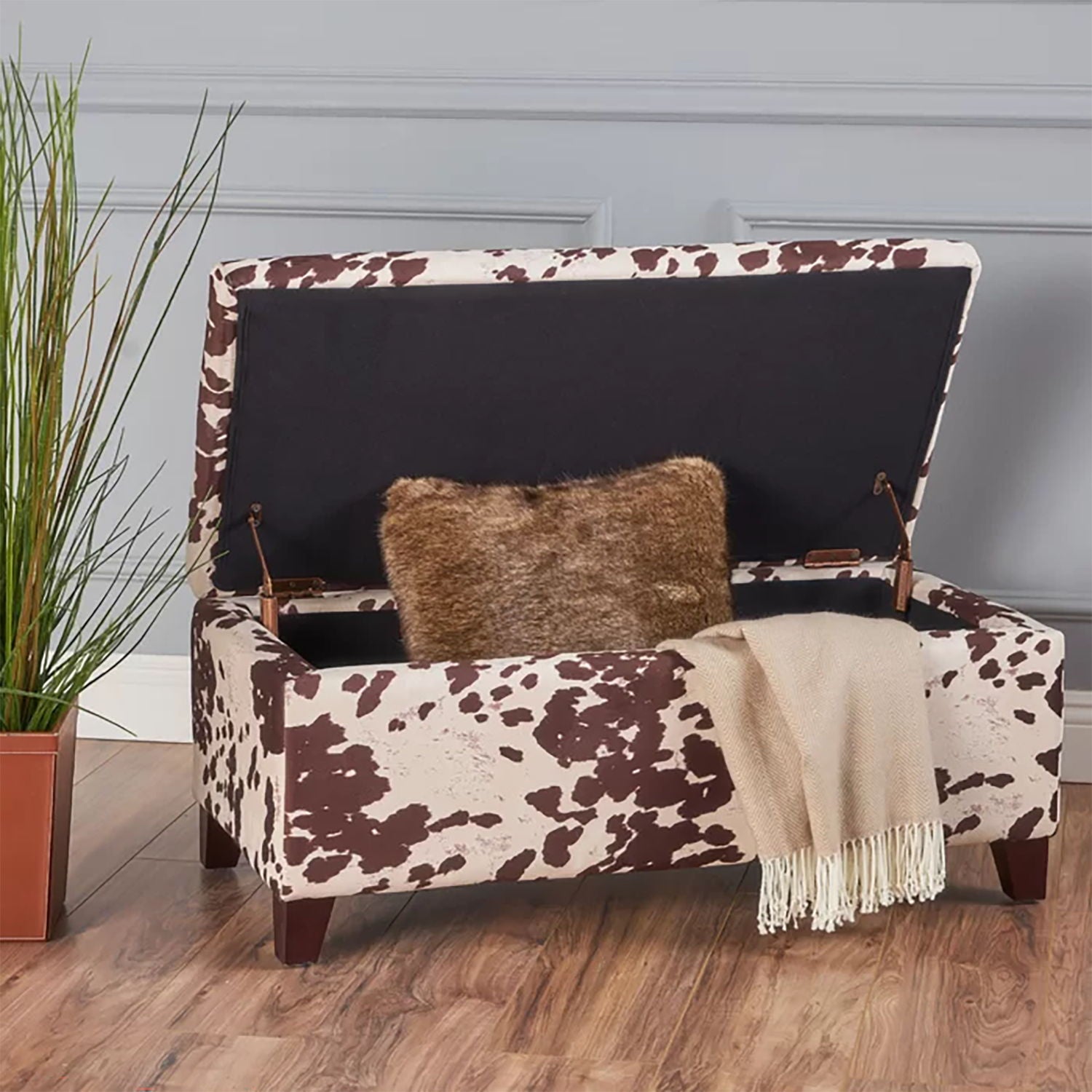 Storage Ottoman - Brown Multi Noble House