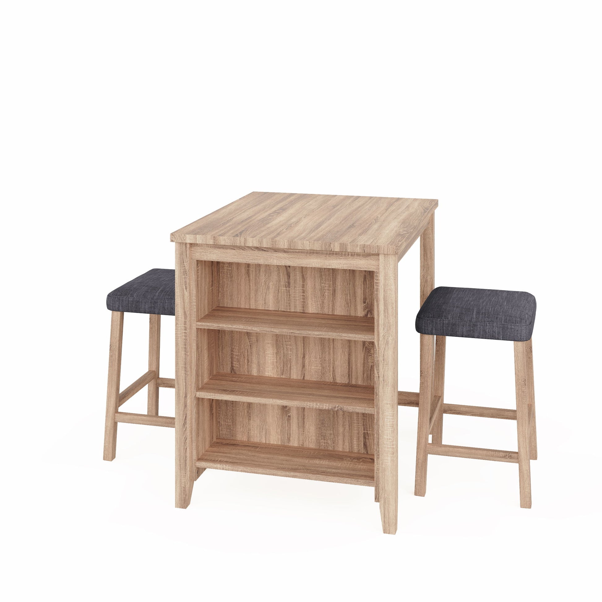 Dawson - 3 Piece Counter Height Table Set - Oak Lilola Home