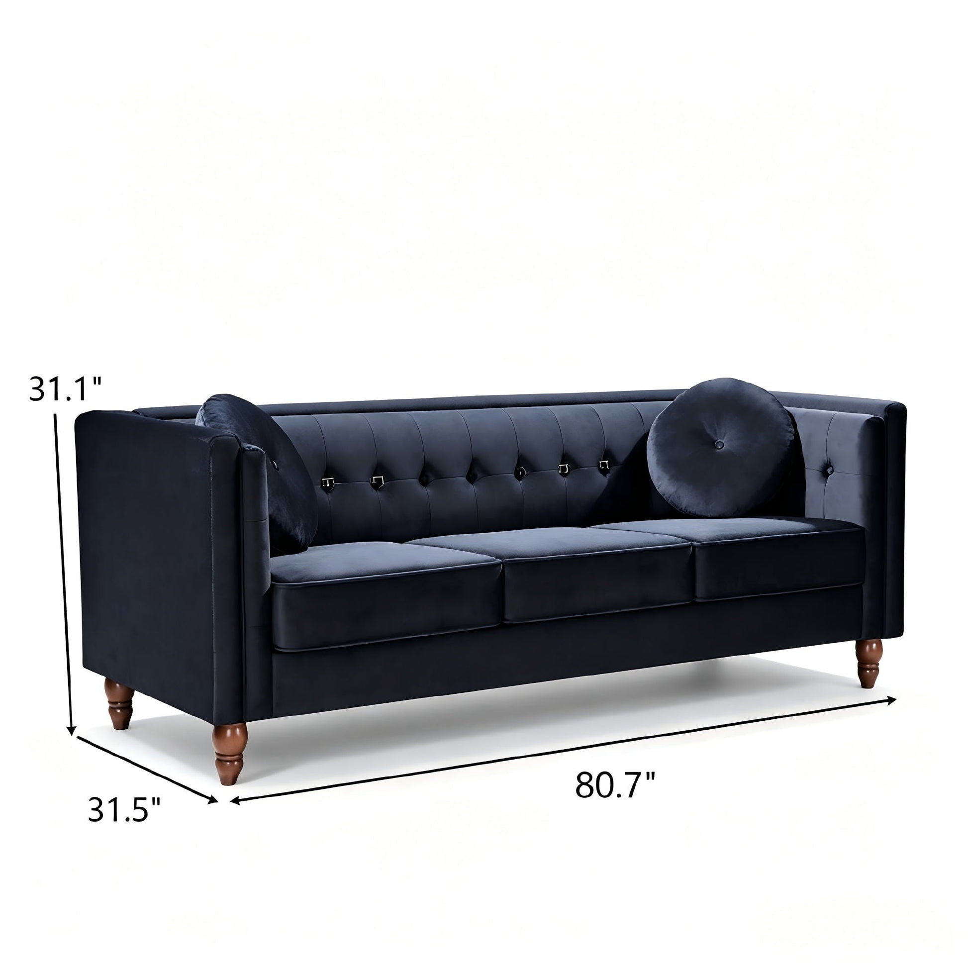 Chesterfield Sofa With Square Arms For Living Room US Pride