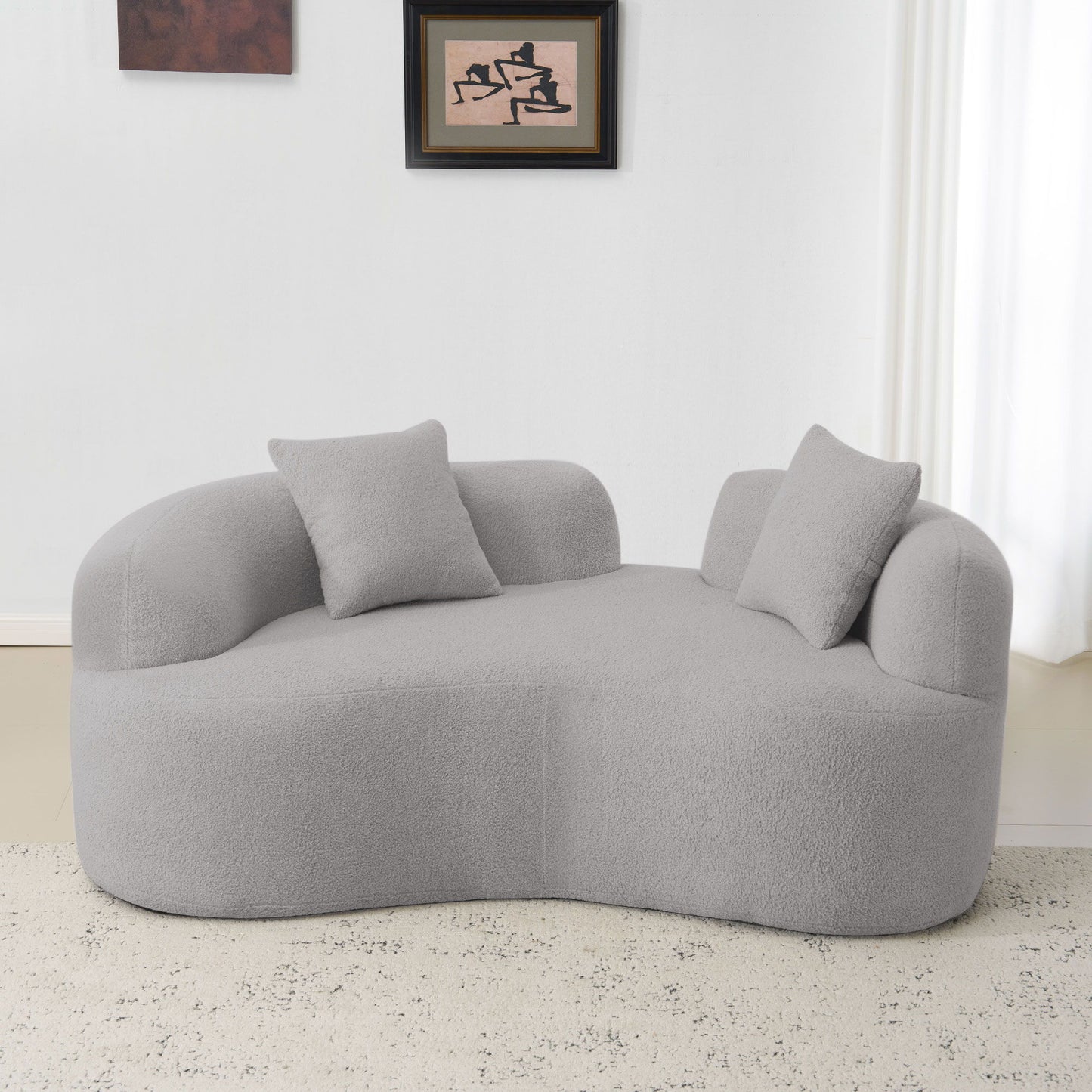 Modern Curved Loveseat Home Essentials