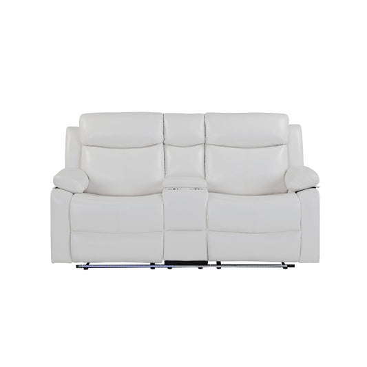 Blanche - Console Reclining Loveseat With LED Lights And Speakers Global Furniture USA