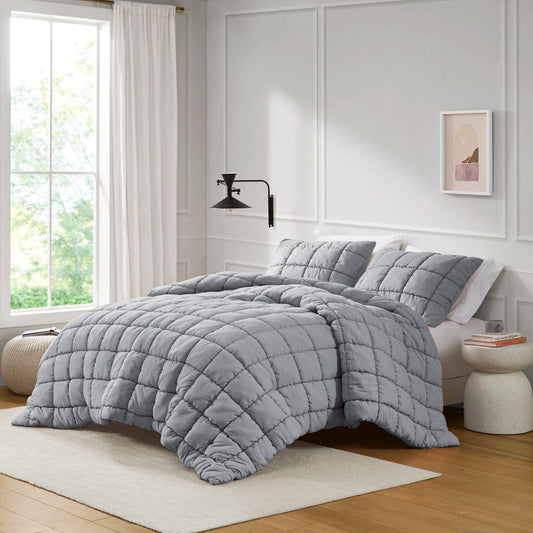 Dream Puff - Down Alternative Twin Comforter Set - Gray