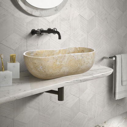 Bathroom Vessel Sink With Wavy Design Daily Nest