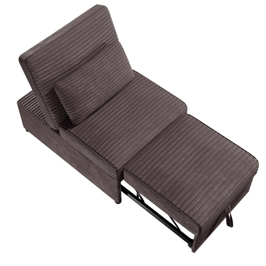 Sleeper Sofa Chair With Plush Cushion And Pull Out Bed Convertible Couch With Matching Pillow - Chocolate Home Essentials