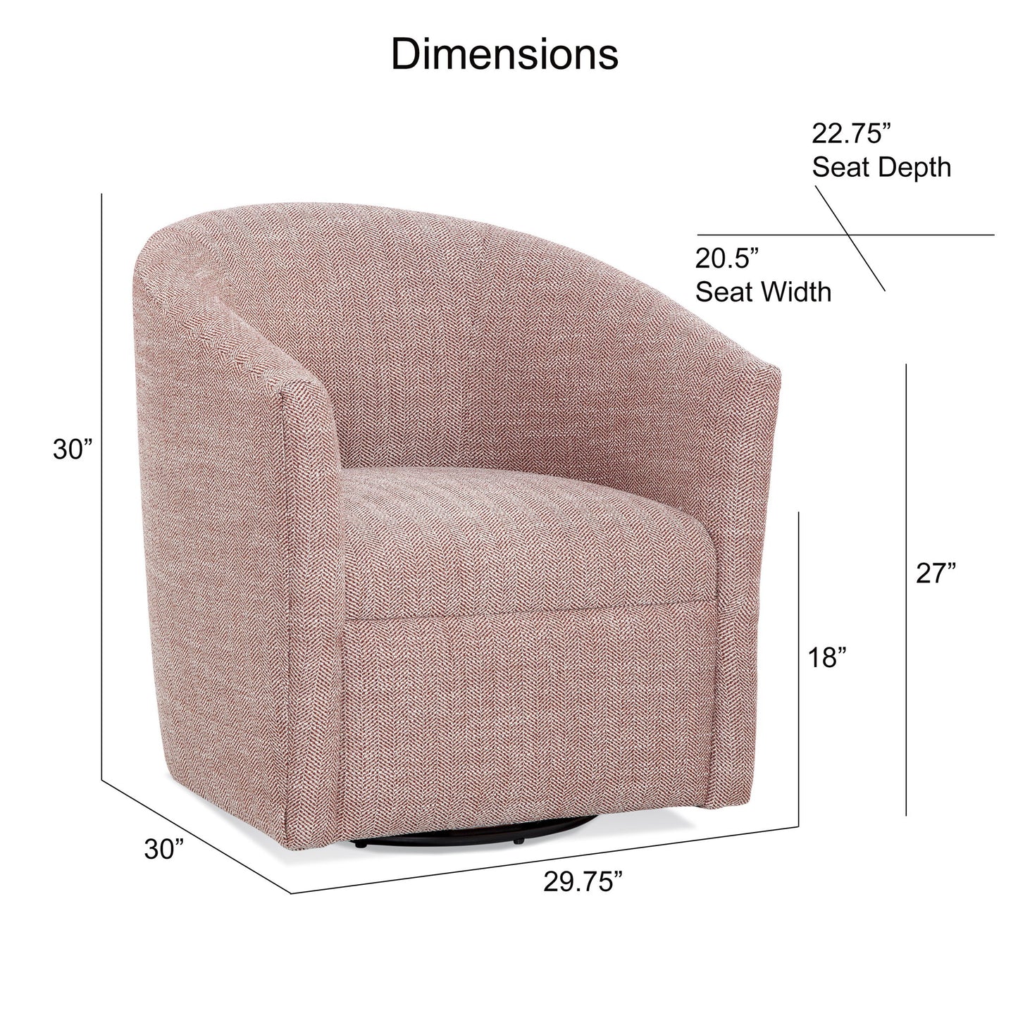 Lainey - Swivel Barrel Chair With 360 Degree Rotation Ridgecrest Home