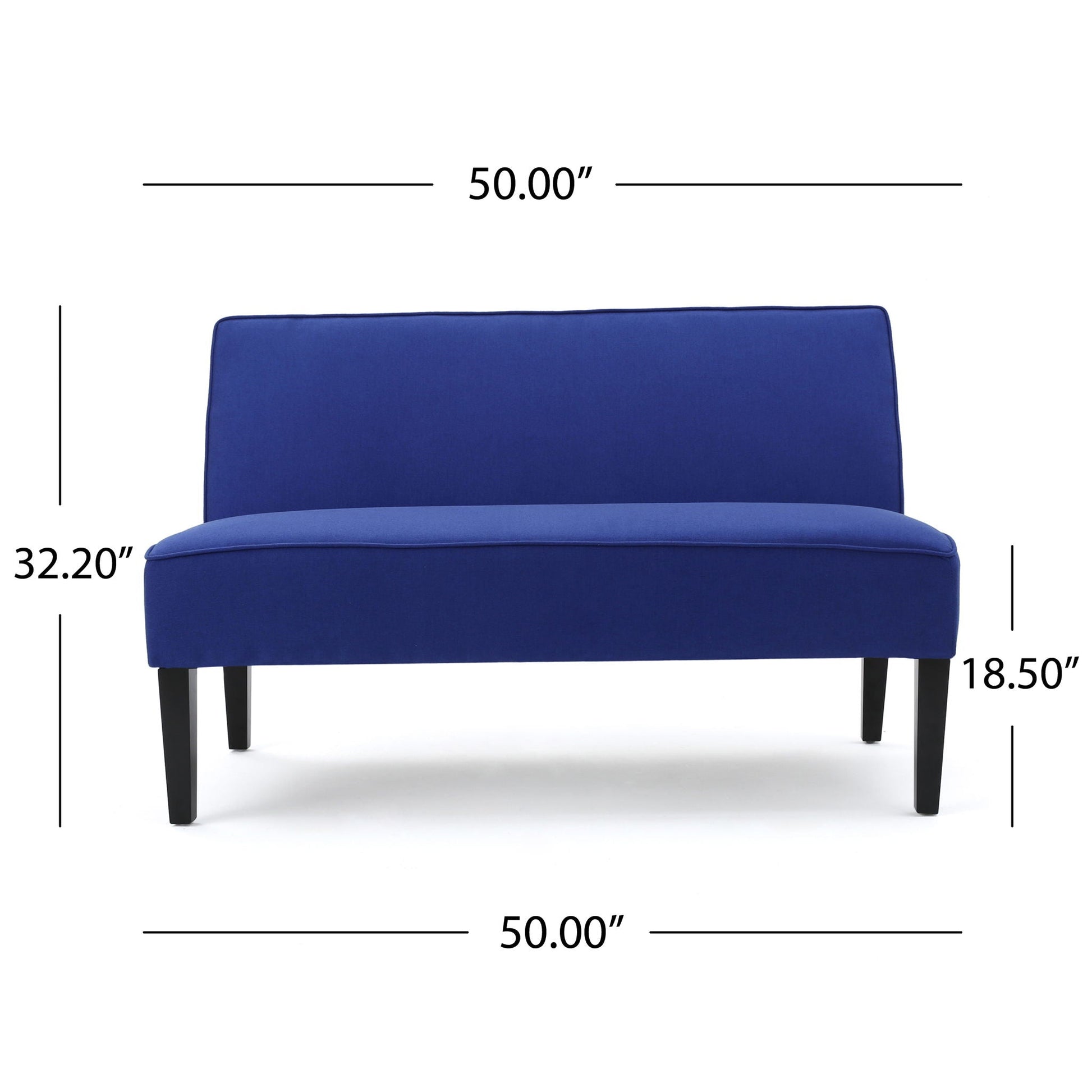 Contemporary Loveseat With Upholstered Fabric And Birch Wood Legs Noble House