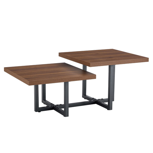 Perfectly Integrating Modern And Scandinavian Styles Double Deck Coffee Table - Walnut Home Essentials