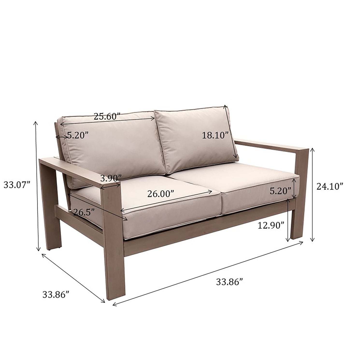 Loveseat, Wood Grained Home Essentials