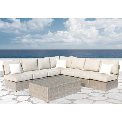 Comfortable Modern Patio Rattan Sectional Set With Cushions LSI Patio Furniture