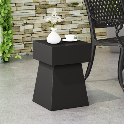 Outdoor Side Table, Patio End Table - Black Noble House
