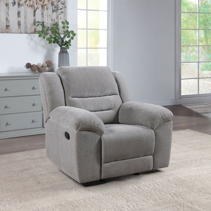 Sebring - Upholstered Glider Recliner Chair With Manual Recline And Smooth Gliding Motion - Gray Furniture Max