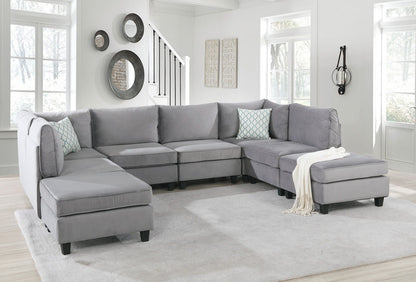Simona - Velvet Modular Sectional Sofa - Snoozhouse